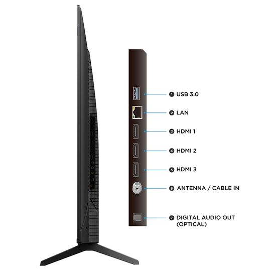 Smart TV 4K TCL Classic QLED 55 Polegadas com HDMI 2.1, Dolby Vision, Dolby Atmos e Wi-Fi Dual Band - 55P7K