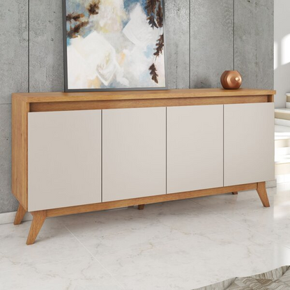 Buffet Aparador 4 Portas Mdp/mdf Mel Off White 156cm Eifel Mel/off White
