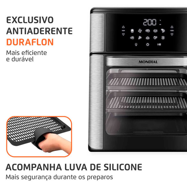 Fritadeira Air Fryer Forno Oven 12l Mondial Afon-12l-bi 2000w 127V