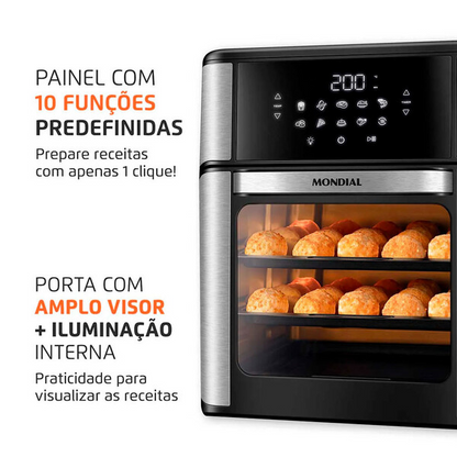 Fritadeira Air Fryer Forno Oven 12l Mondial Afon-12l-bi 2000w 127V